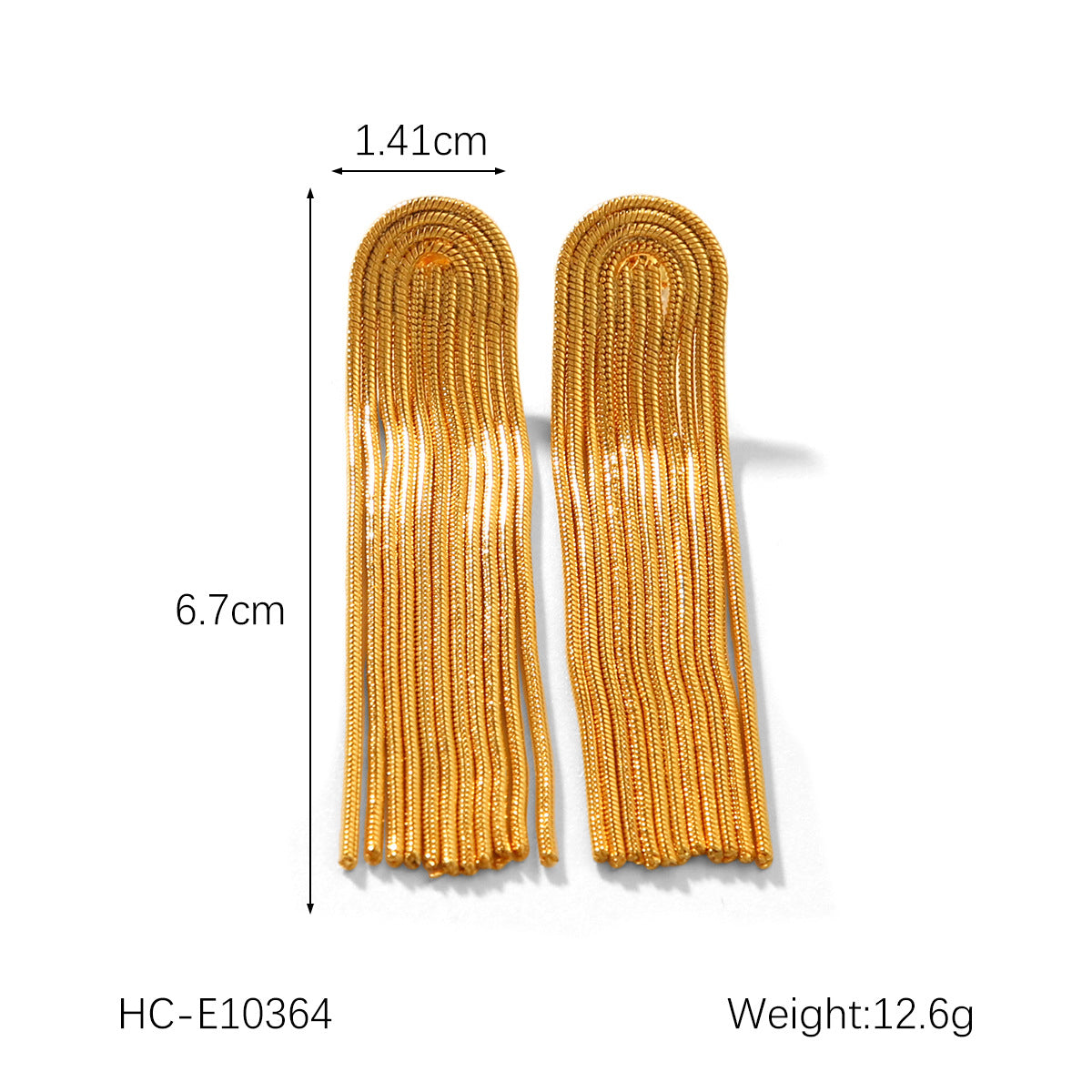 Ins-style Long Titanium Steel Eardrop Jewelry, 18K Gold Stainless Steel Chain, Fringed Earrings for Women