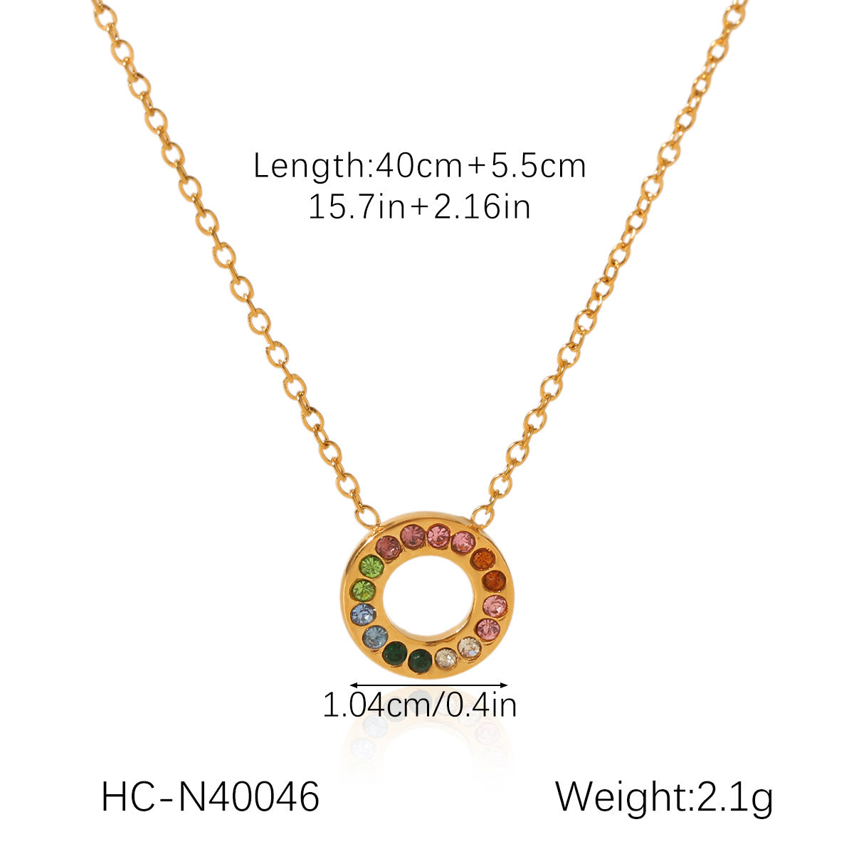 Stainless Steel Love Necklace with Zircon Clavicle Chain Women's High-end Titanium Steel 18K Gold-plated Necklace