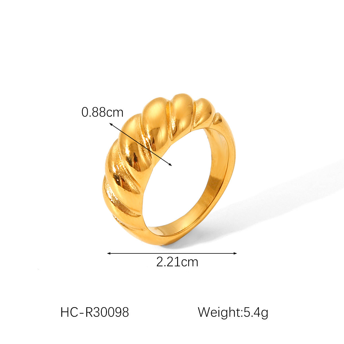 New fashionable and personalized trendy titanium steel ring for women, stainless steel, with a sheep horn shape, does not fade