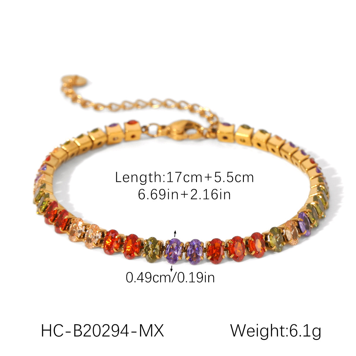 Elegant stainless steel cross chain, spliced with zircon chain, hand bracelet, temperament, versatile, titanium steel jewelry