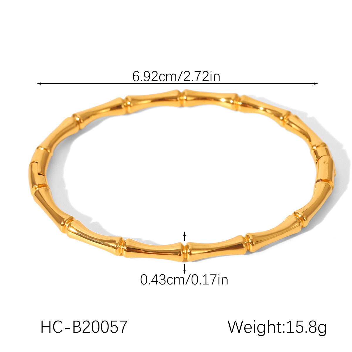 Women Smooth 18K Gold-plated Stainless Steel Bracelet with Buckle High-end Opening Bracelet Non-fading Titanium Steel Jewelry