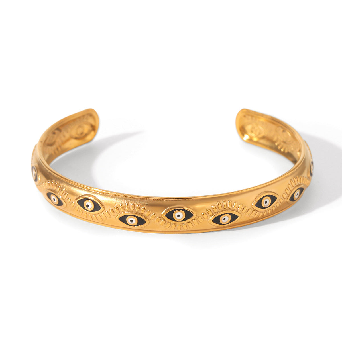 Stainless Steel Oil-dripping Black Eye Opening Bracelet, Demon's Eye, Titanium Steel, Non-fading Jewelry