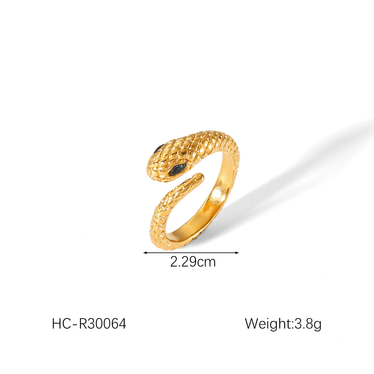 18K Gold Stainless Steel Ring Geometric Smooth Heart-shaped Droplet Fashion Personality Titanium Steel Ring
