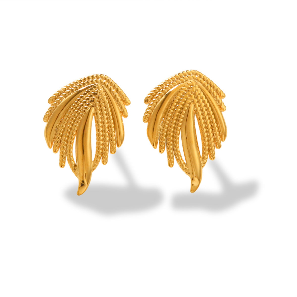 Titanium Steel Earrings, 18K Gold Stainless Steel Wing Earrings, Women's Light Luxury High-end Earrings