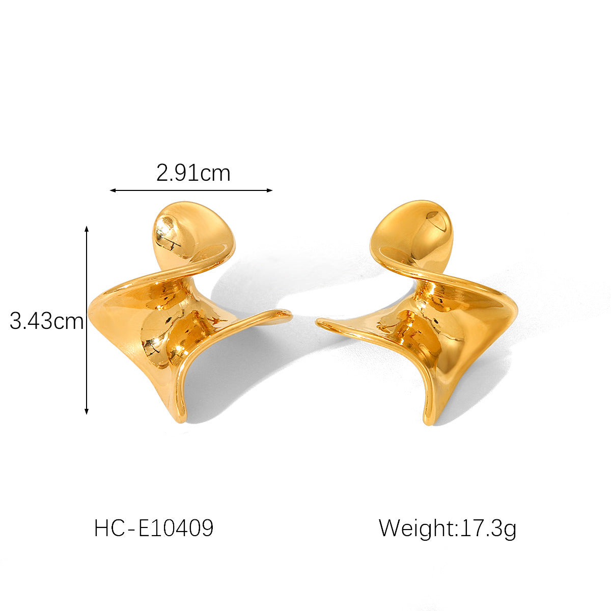 Ins Wind Punch Texture Titanium Steel Earrings 18K Gold Stainless Steel Geometric Love Butterfly Inlaid Diamond Earrings