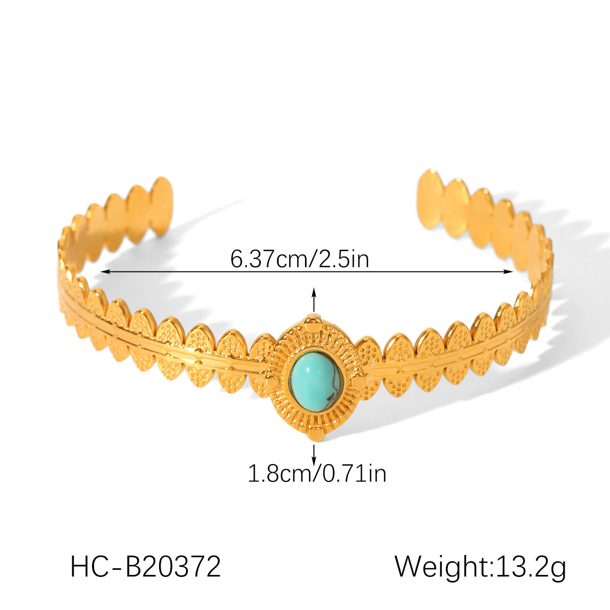 French Retro Green Agate Stainless Steel Bracelet - Versatile and Stylish Accessories, Turquoise Titanium Steel Open Bracelet, Fade-Resistant