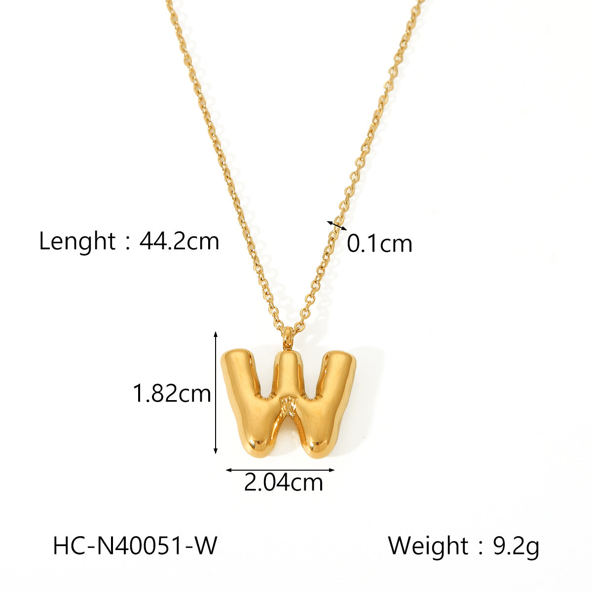 Plump Bubble Alphabet Titanium Steel Necklace Stainless Steel Letter Necklace Fashion Versatile Necklace Accessories