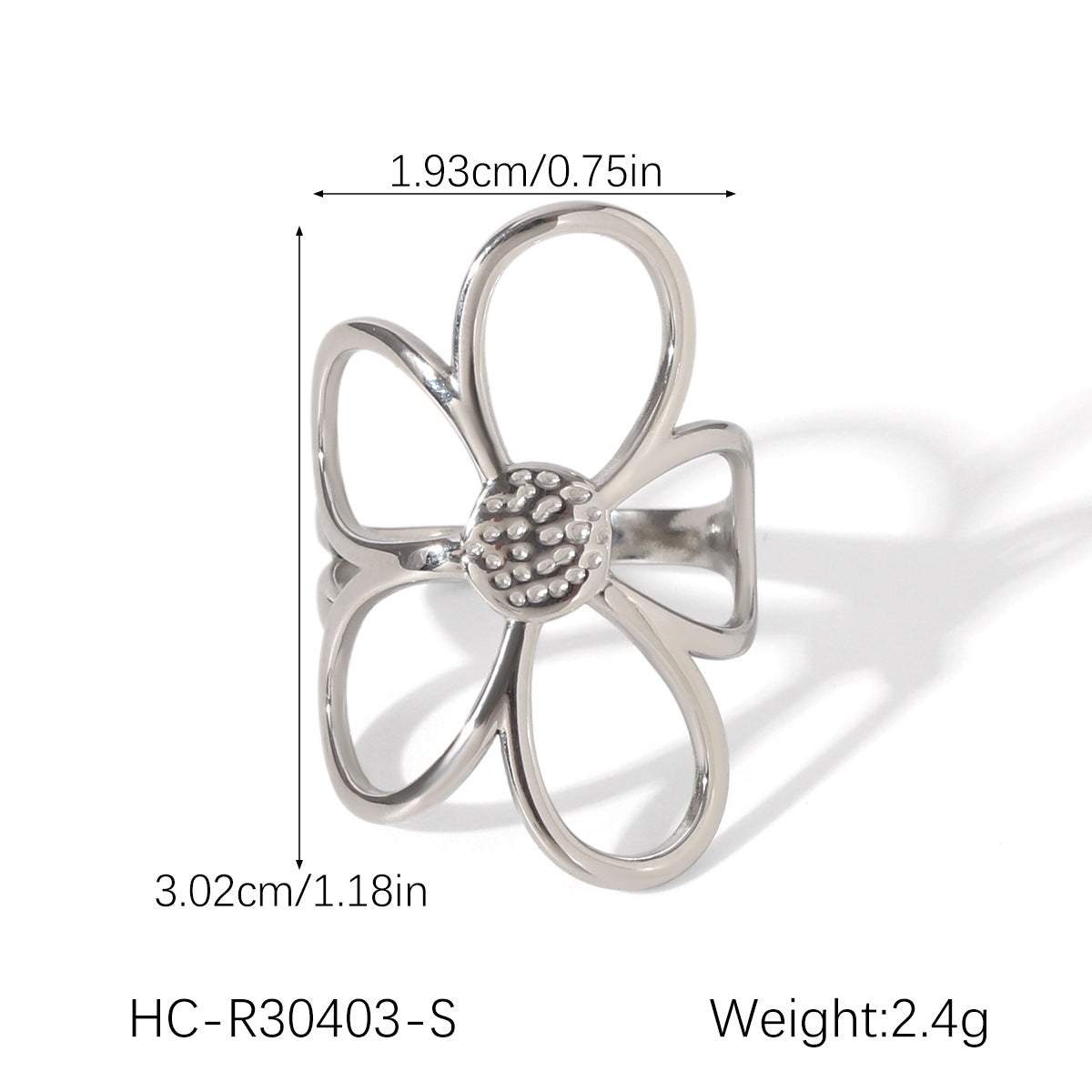 Stainless Steel Hollow Flower Earrings with Zircon Earrings Design Sense Earrings Titanium Steel Jewelry