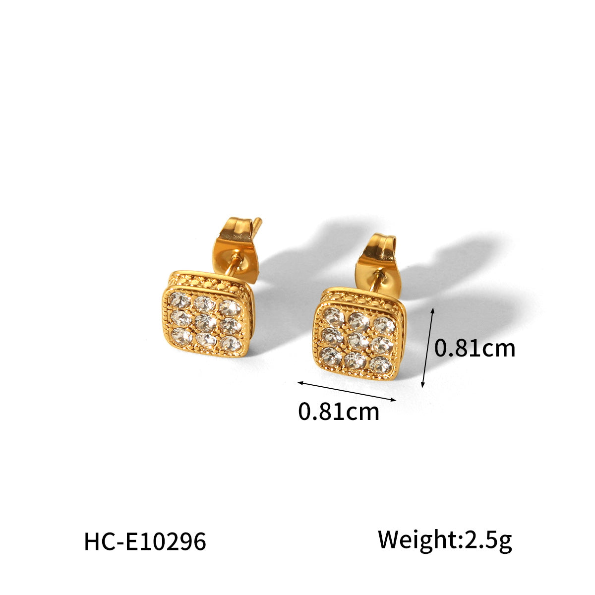 18K Gold Stainless Steel Star Earrings with A Geometric Design and Diamond Studded Earrings for Women, Fashionable and Versatile Titanium Steel Earrings