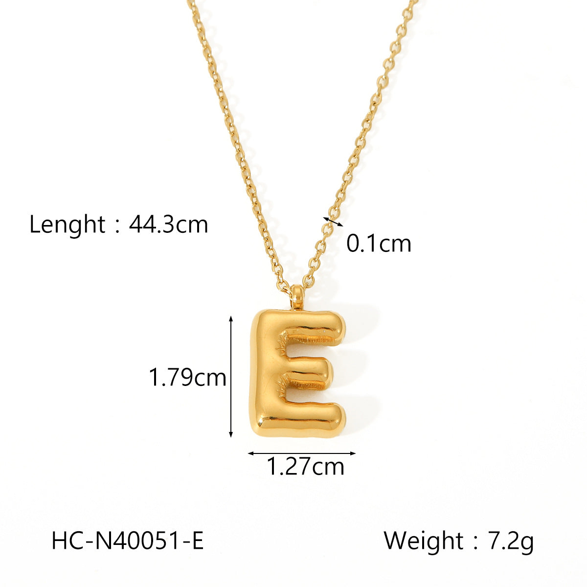 Plump Bubble Alphabet Titanium Steel Necklace Stainless Steel Letter Necklace Fashion Versatile Necklace Accessories
