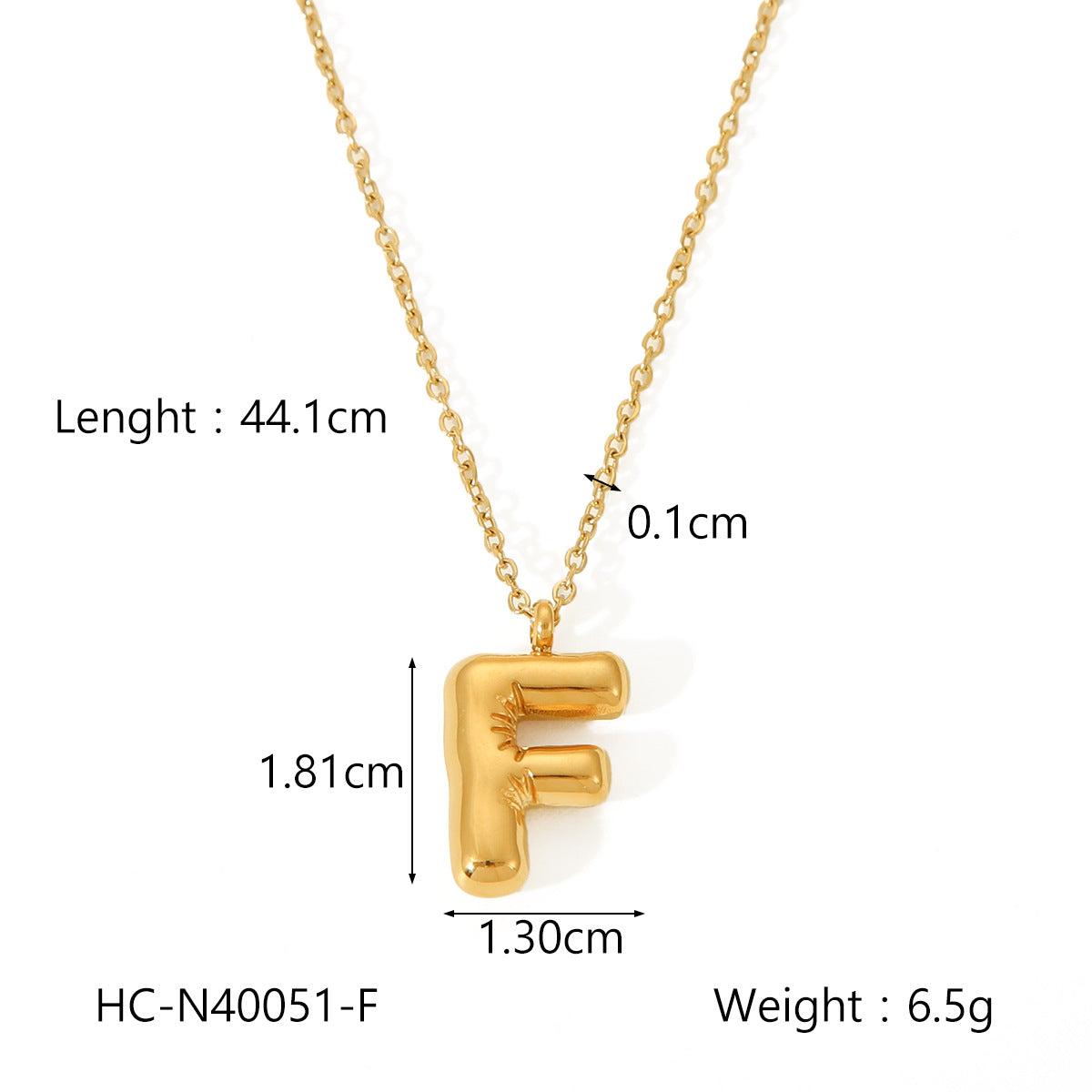 Plump Bubble Alphabet Titanium Steel Necklace Stainless Steel Letter Necklace Fashion Versatile Necklace Accessories