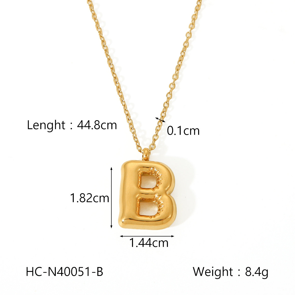 Plump Bubble Alphabet Titanium Steel Necklace Stainless Steel Letter Necklace Fashion Versatile Necklace Accessories