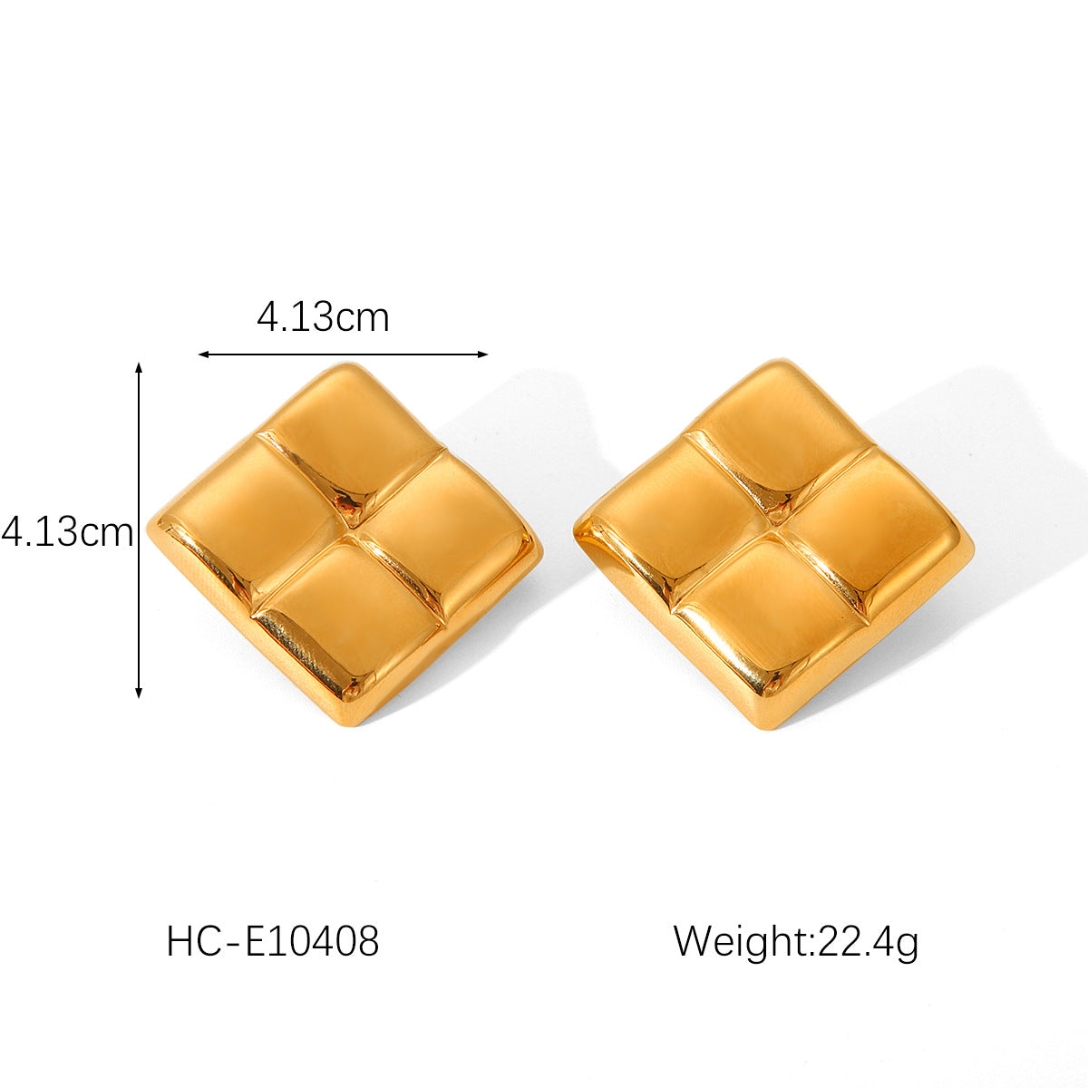 Ins Wind Punch Texture Titanium Steel Earrings 18K Gold Stainless Steel Geometric Love Butterfly Inlaid Diamond Earrings