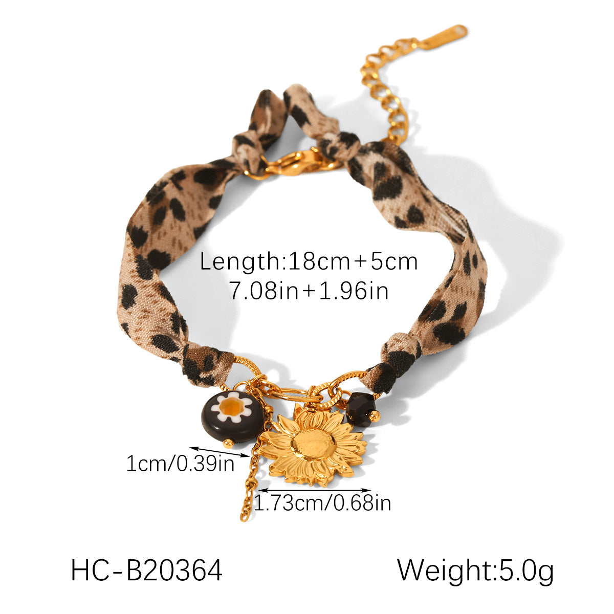 Stainless Steel Flower Sun Heart DIY Jewelry Pendant Leopard Print Necklace Butterfly Daisy Leopard Print Bracelet