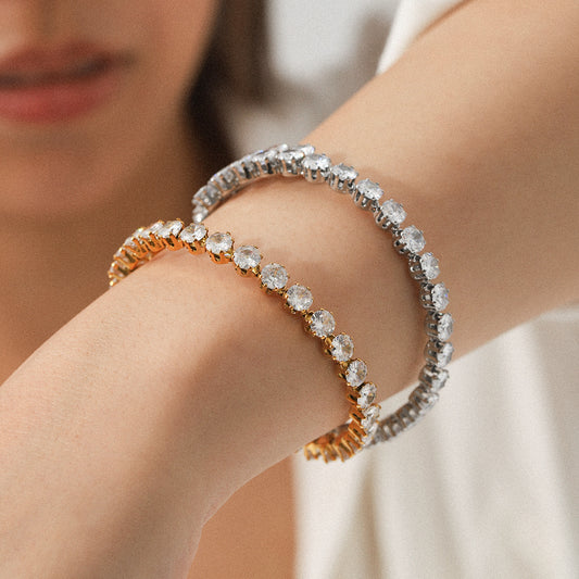 High-end Stainless Steel Zircon Bracelet for Women, Fashionable and Exquisite Titanium Steel Bracelet, Light Luxury Jewelry
