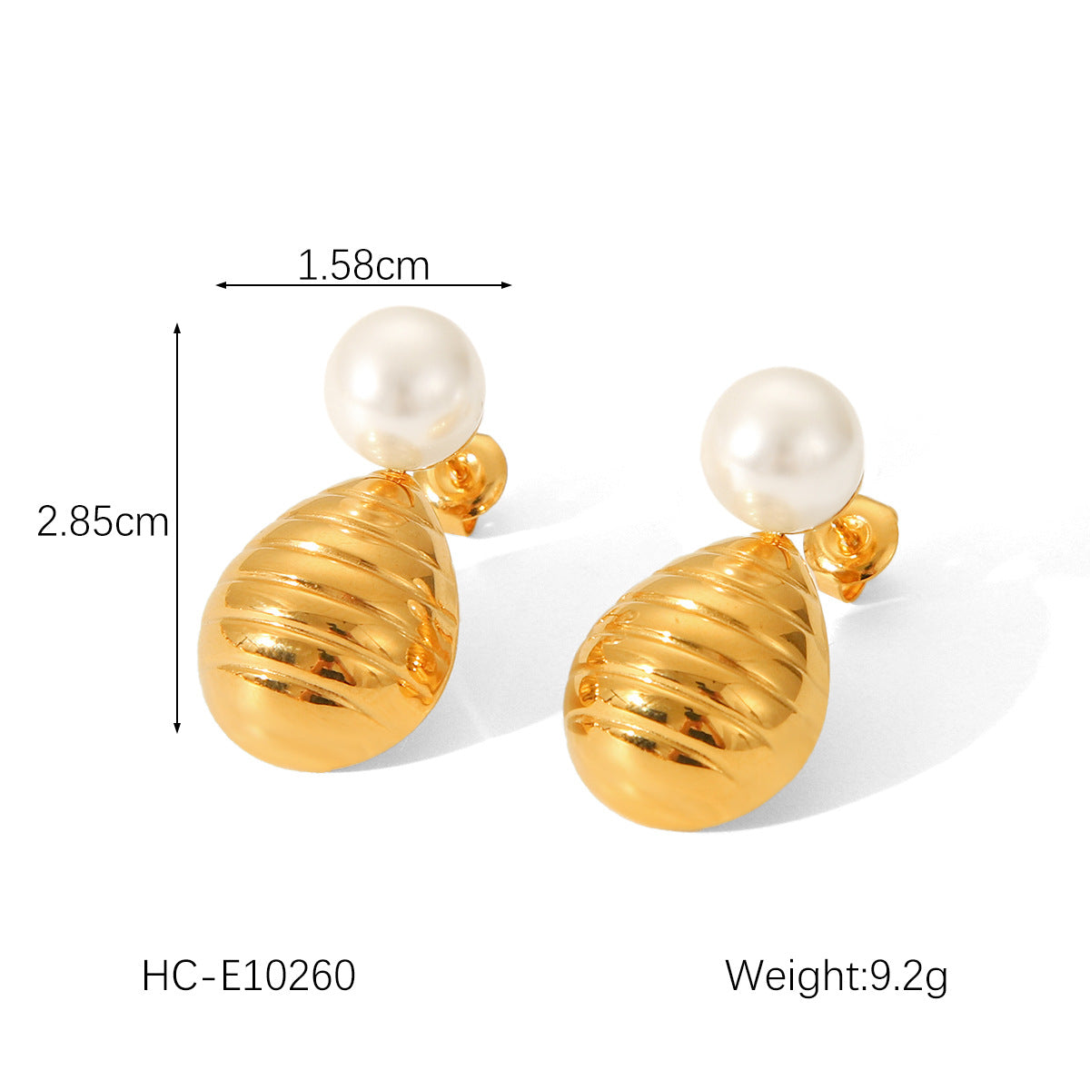 Fashion High-end Pearl Earrings 18K Gold Stainless Steel Earrings for Women, Light Luxury Titanium Steel Earrings