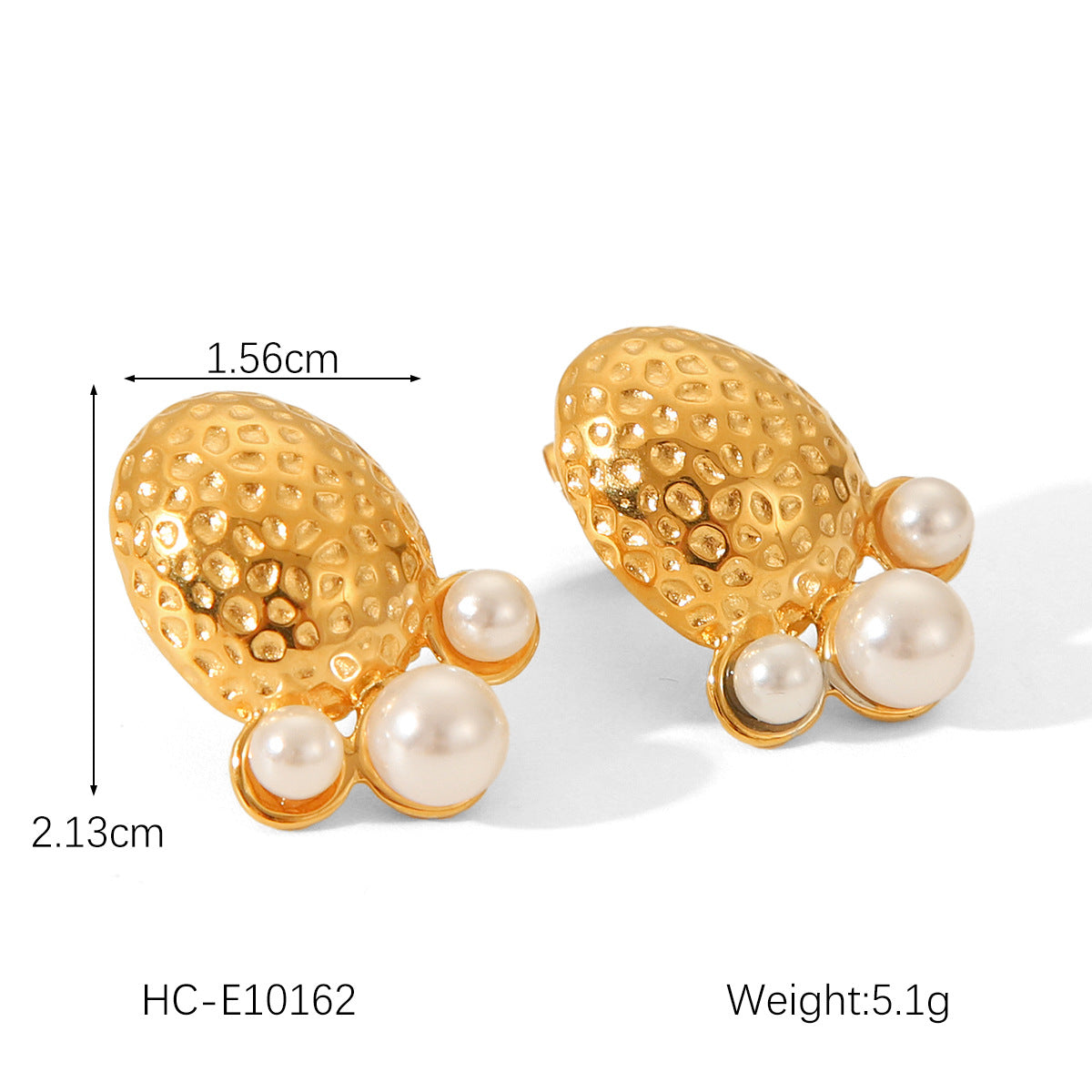 Fashion High-end Pearl Earrings 18K Gold Stainless Steel Earrings for Women, Light Luxury Titanium Steel Earrings