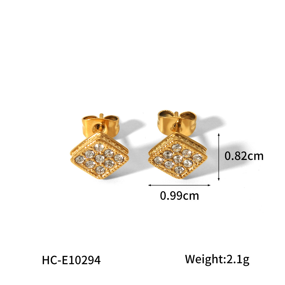 18K Gold Stainless Steel Star Earrings with A Geometric Design and Diamond Studded Earrings for Women, Fashionable and Versatile Titanium Steel Earrings