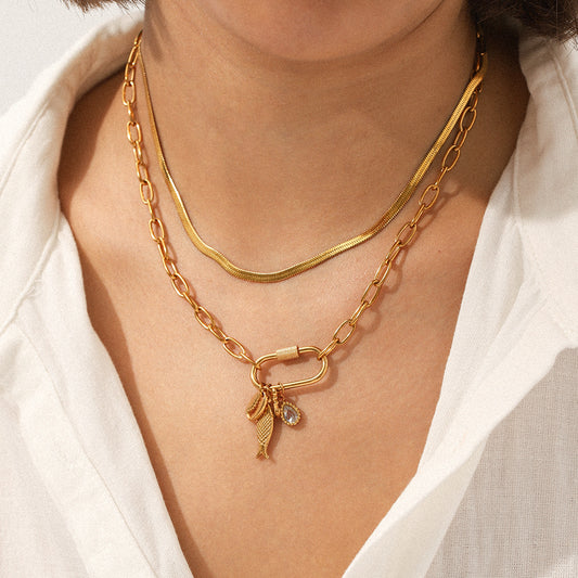 Stainless Steel Cross Chain DIY Jewelry Accessory, Detachable Pendant Necklace, High-end Titanium Steel Necklace