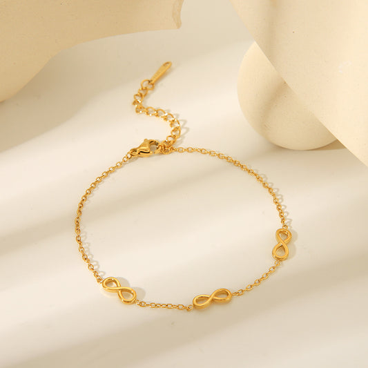 INS-style fashion trend digital symbol stainless steel bracelet for women, non-fading, versatile titanium steel jewelry