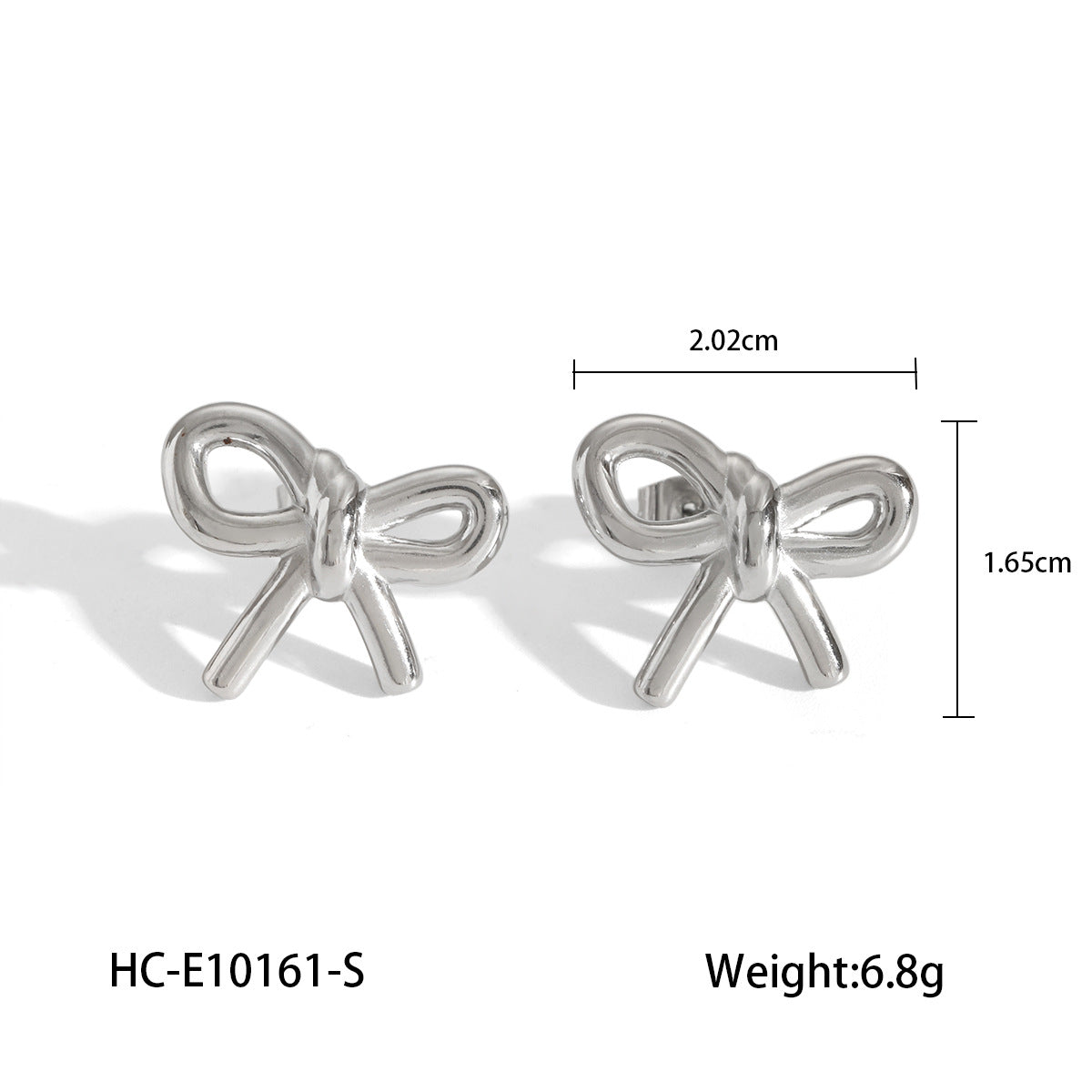 18k Gold Stainless Steel Bow Earrings for Women, Fashionable and Versatile Titanium Steel Earrings