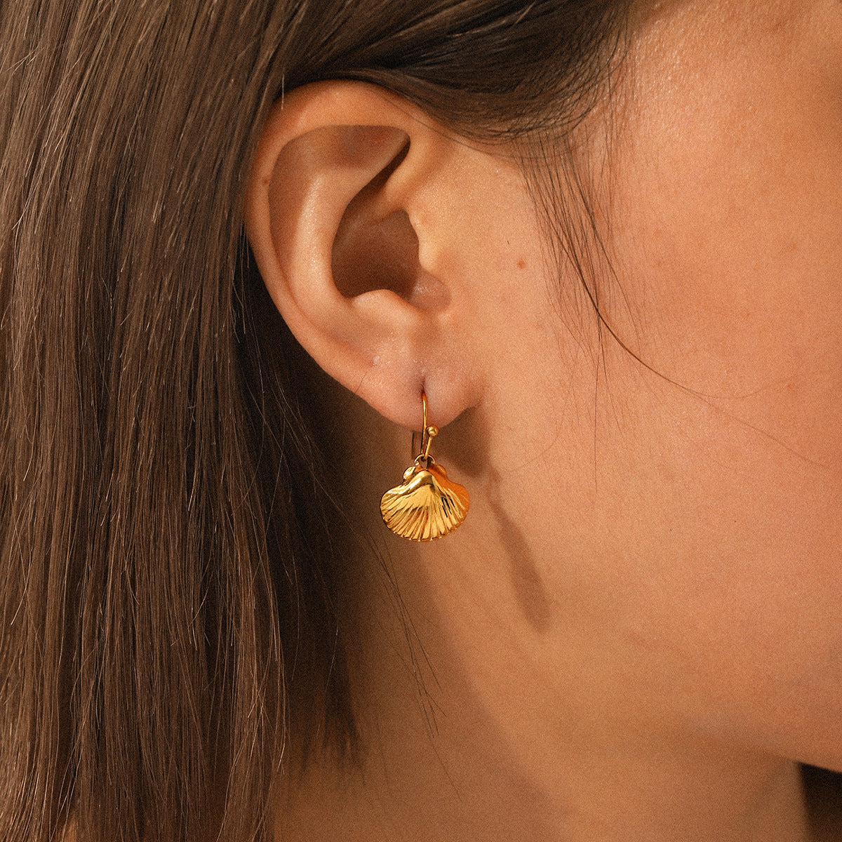 18K Gold Stainless Steel Anchor Earrings with Diamond Studs, Women's Light Luxury High-end Titanium Steel Earrings
