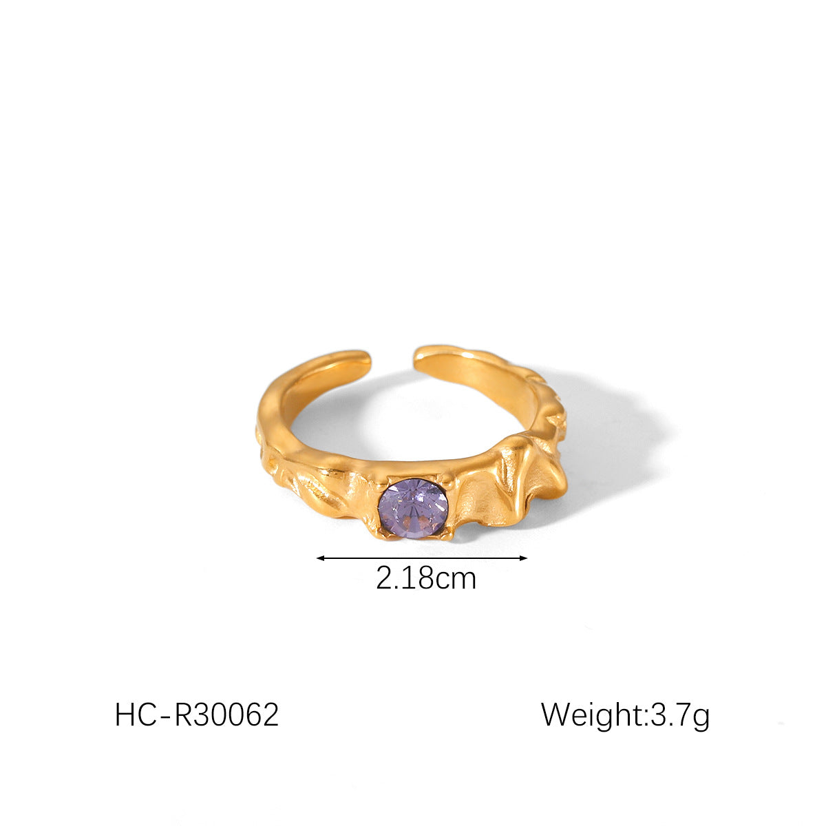 18K Gold Bowknot Pearl Stainless Steel Open Ring Female Fashion Hammered Titanium Steel Zircon Ring