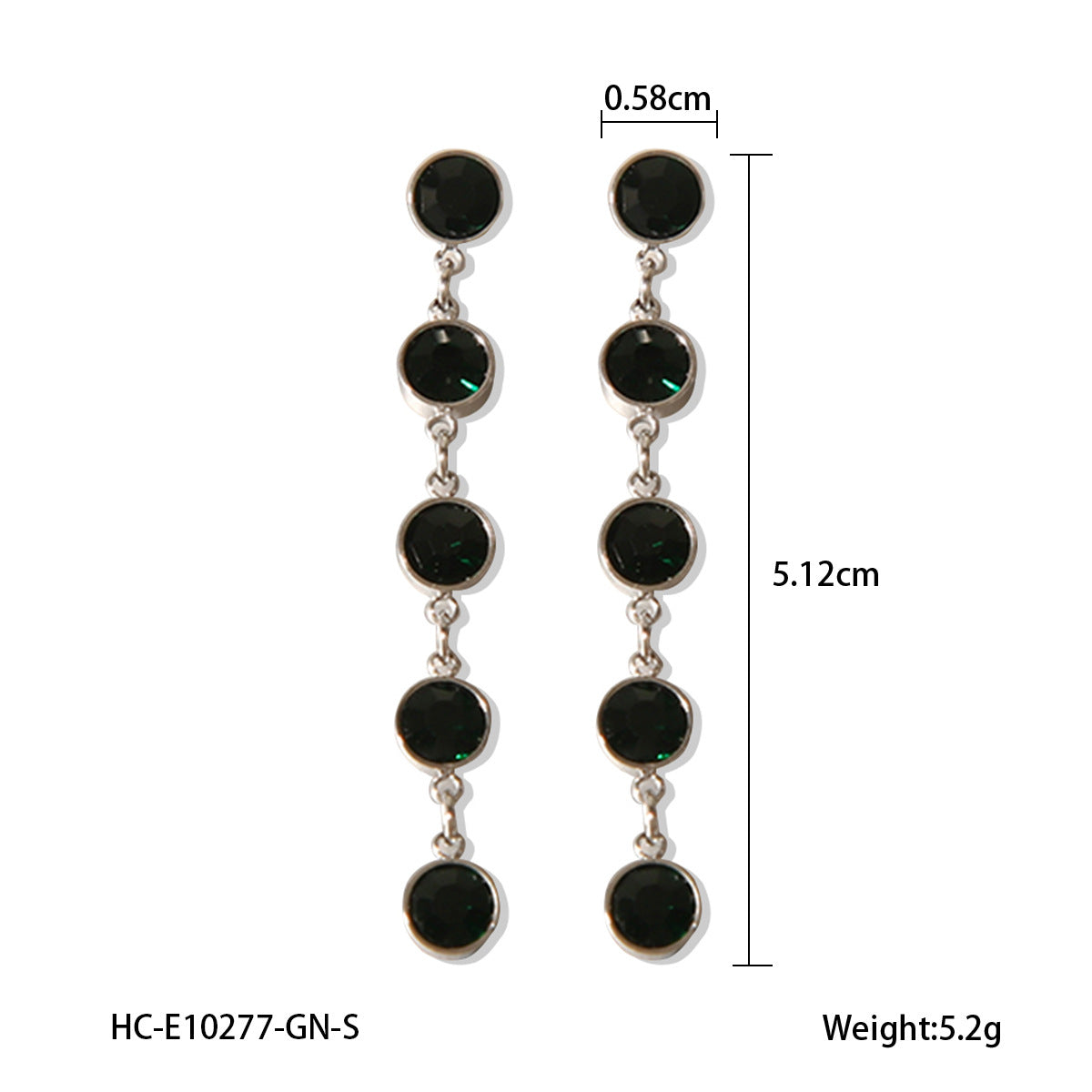 18K Gold Stainless Steel Earrings with A Stylish and Personalized Design, Featuring Tassels and Round Diamond Studded Earrings