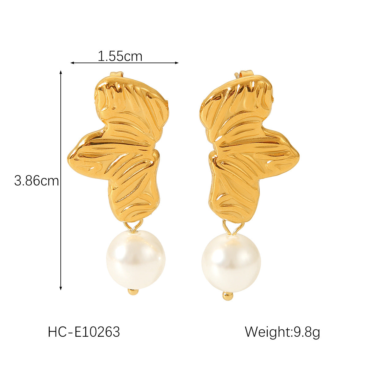 Fashion High-end Pearl Earrings 18K Gold Stainless Steel Earrings for Women, Light Luxury Titanium Steel Earrings