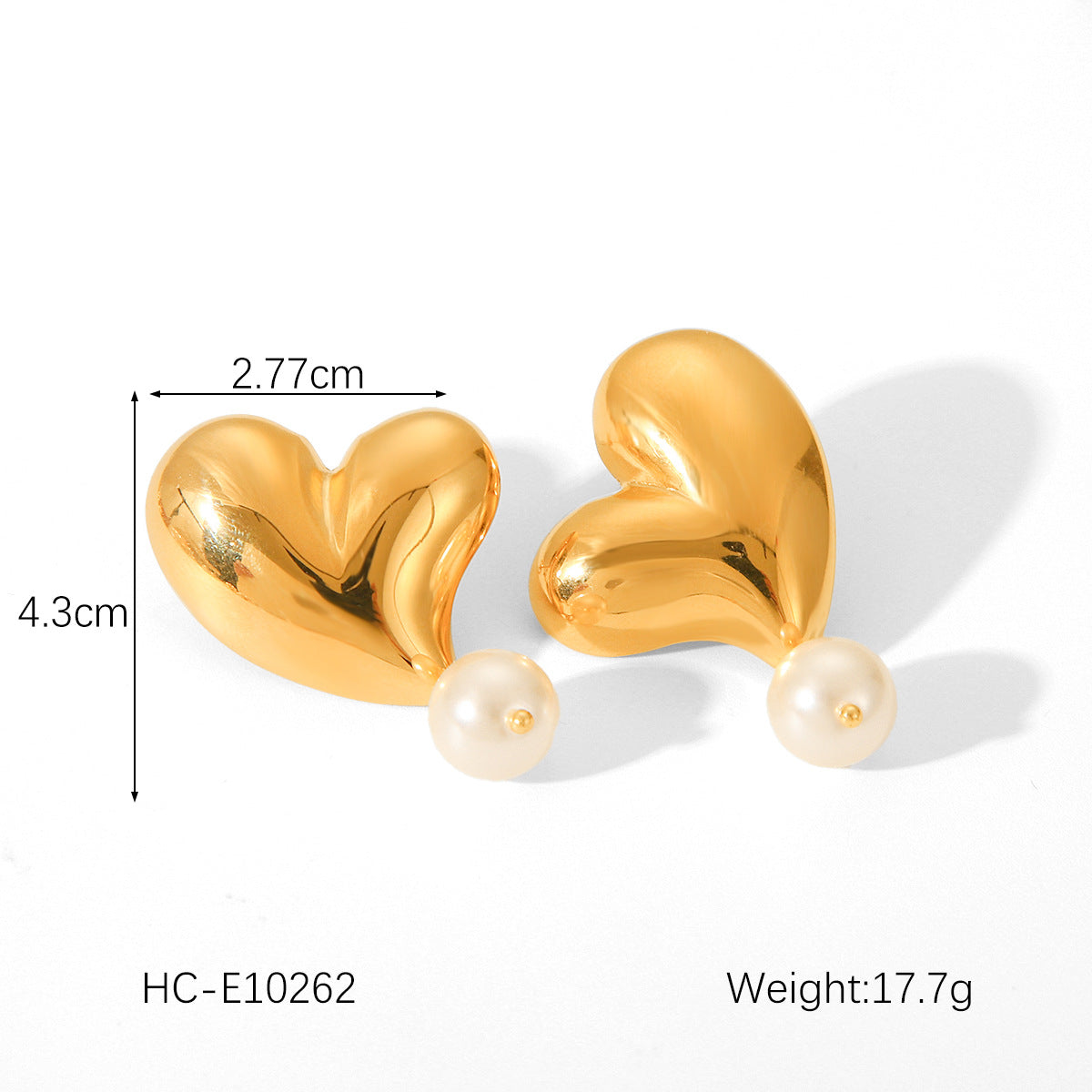 Fashion High-end Pearl Earrings 18K Gold Stainless Steel Earrings for Women, Light Luxury Titanium Steel Earrings