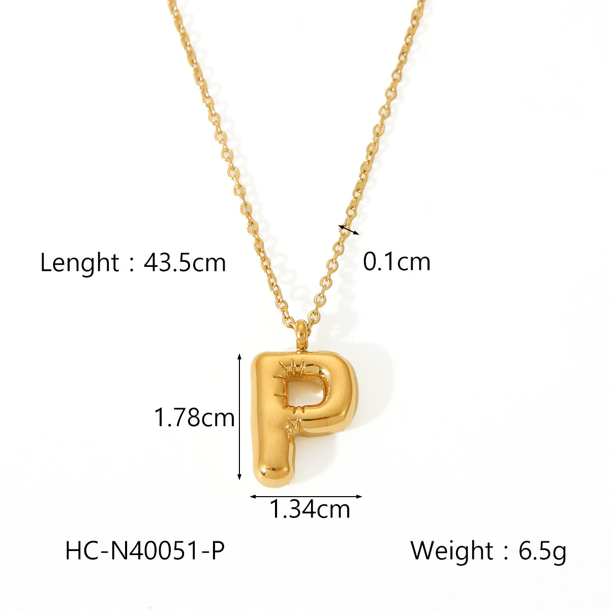 Plump Bubble Alphabet Titanium Steel Necklace Stainless Steel Letter Necklace Fashion Versatile Necklace Accessories