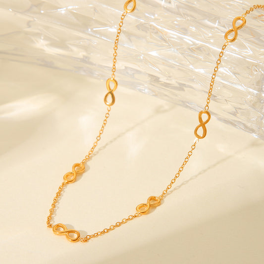 Titanium Steel Necklace 18K Gold-plated Stainless Steel Digital Necklace Does Not Fade Clavicle Chain Necklace