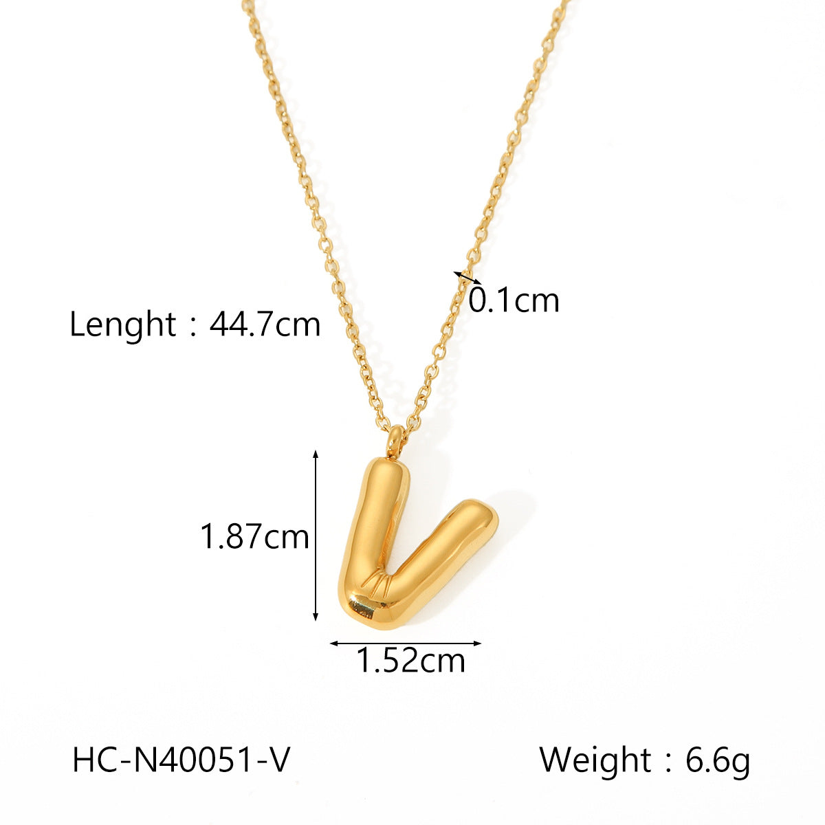 Plump Bubble Alphabet Titanium Steel Necklace Stainless Steel Letter Necklace Fashion Versatile Necklace Accessories