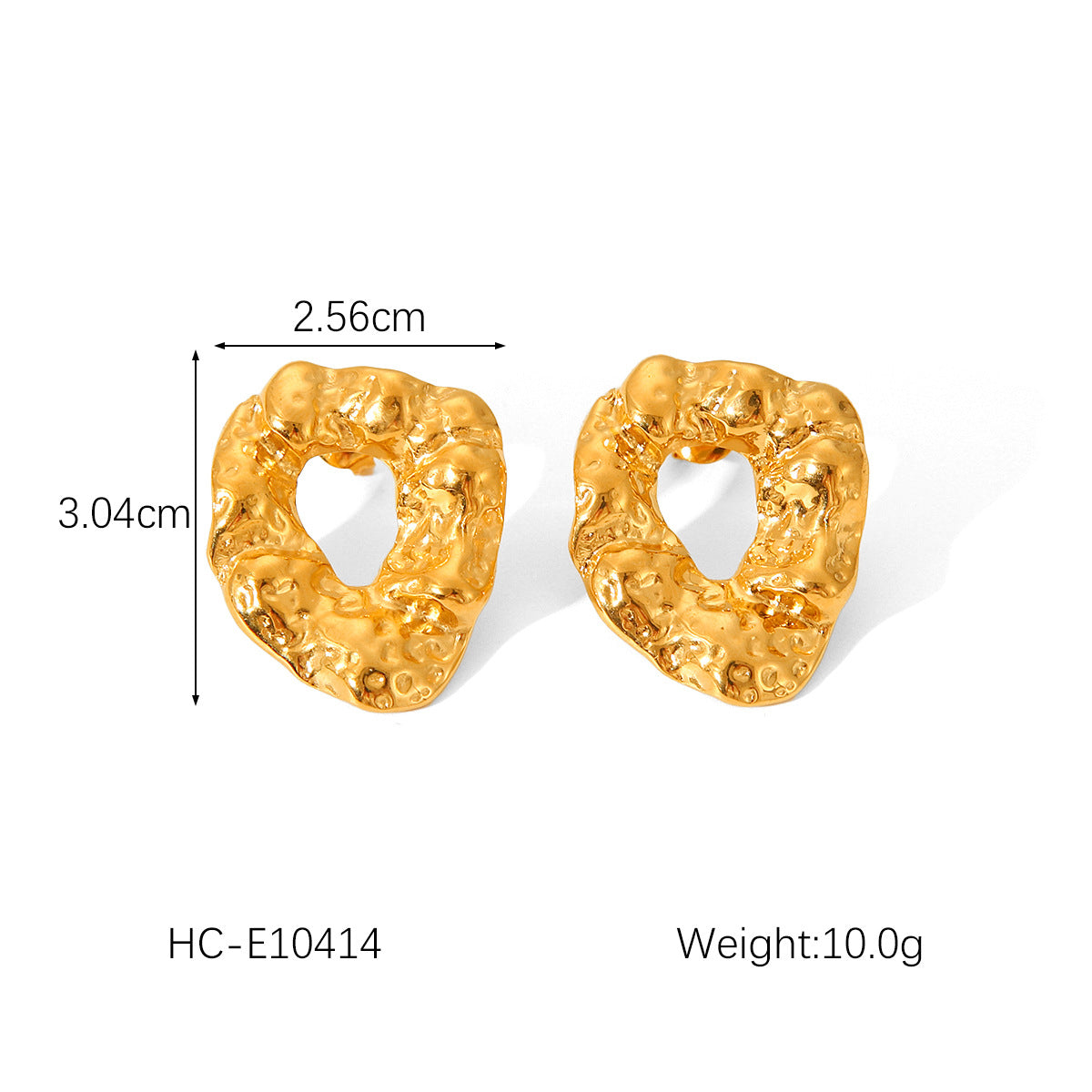 Ins Wind Punch Texture Titanium Steel Earrings 18K Gold Stainless Steel Geometric Love Butterfly Inlaid Diamond Earrings