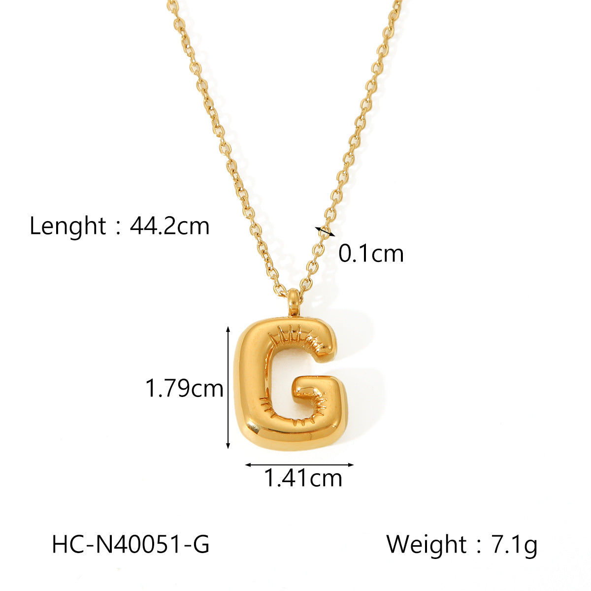 Plump Bubble Alphabet Titanium Steel Necklace Stainless Steel Letter Necklace Fashion Versatile Necklace Accessories