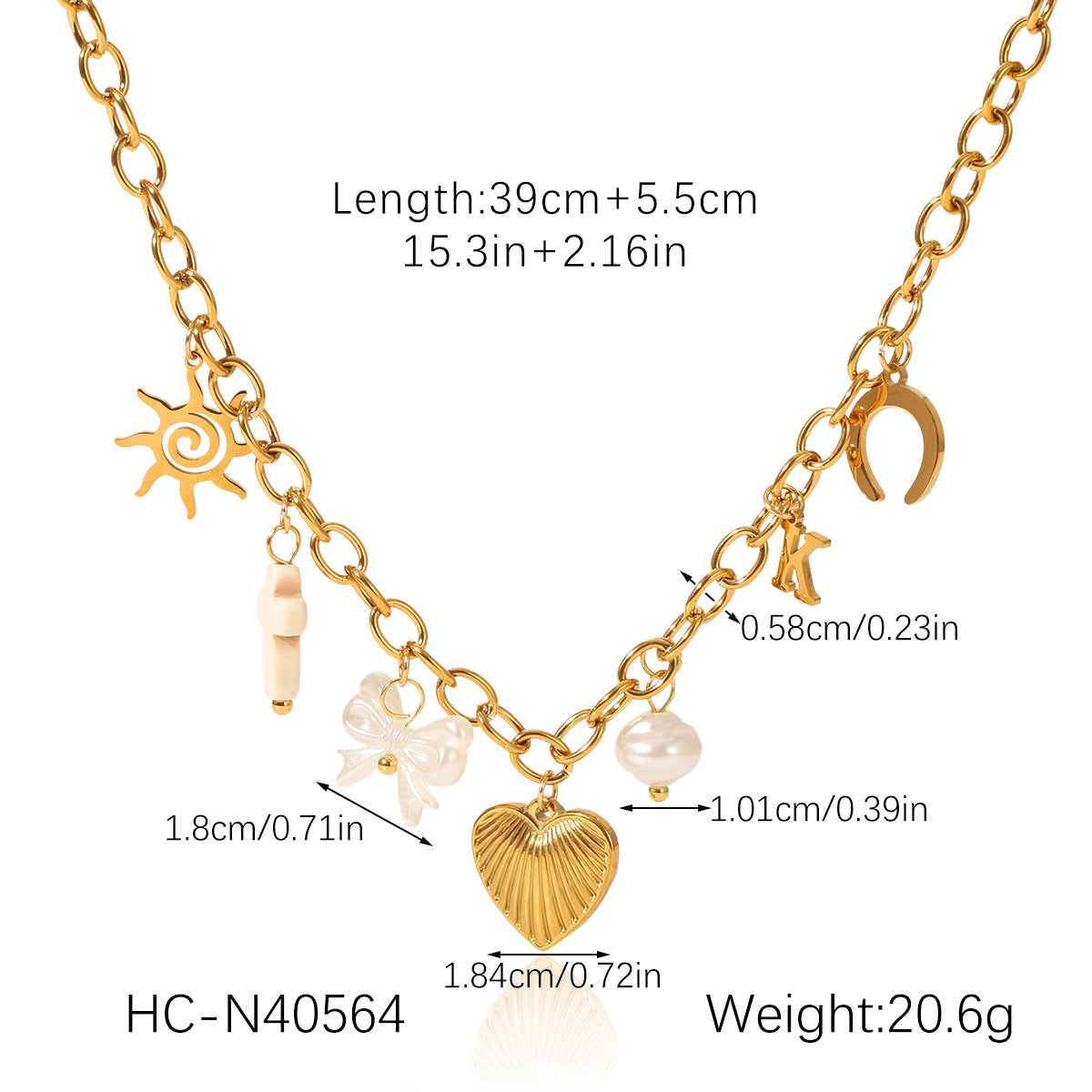 Floral Tassel Pendant Necklace with Bow, Heart, and Sun DIY Accessories - Lightweight Luxury Stainless Steel Necklace