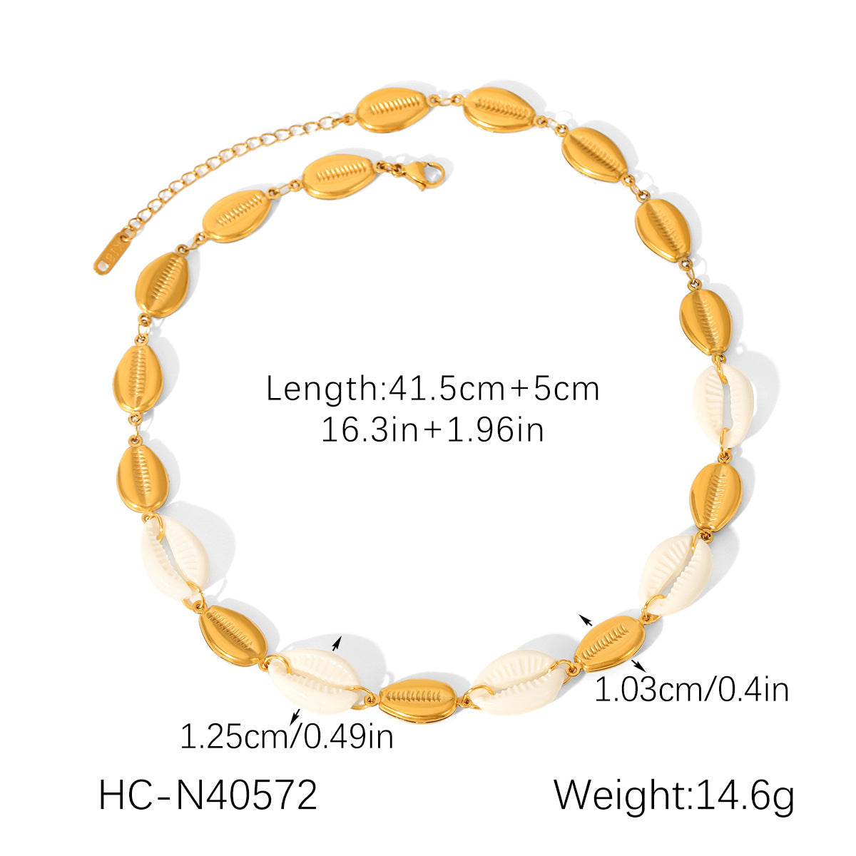 Stainless Steel Shell Necklace for Women, Non-fading Necklace, Light Luxury, Versatile Titanium Steel Bracelet, Niche High-end Jewelry