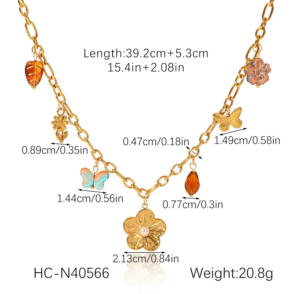 Floral Tassel Pendant Necklace with Bow, Heart, and Sun DIY Accessories - Lightweight Luxury Stainless Steel Necklace